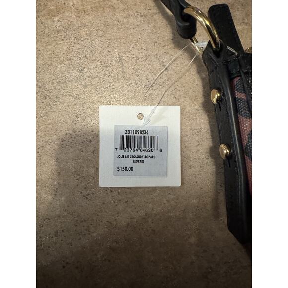 Fossil Jolie Leather Small Crossbody Purse Leopard Print Brown - Picture 8 of 14